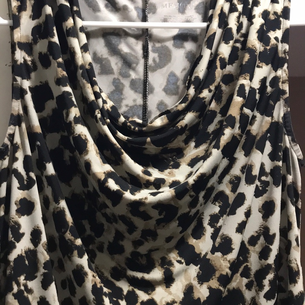 Cowl neck leopard print tank